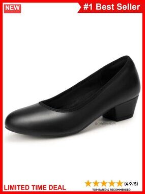 Women's Low Block Heel Closed Toe Pumps Dress Shoes Comfort Insole
